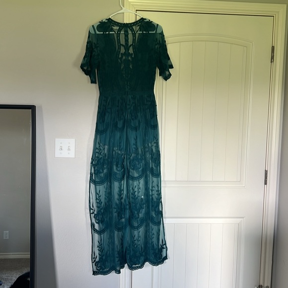 Honey Punch teal lace dress size Small - Picture 3 of 6